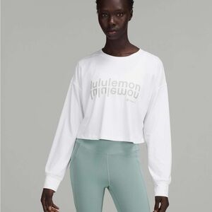 lululemon White Muscle Love Long Sleeve *Motif | Size 8